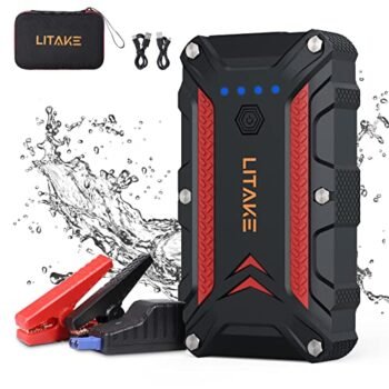 LITAKE Portable Jump Starter Battery Pack, 12V 1500 Amp Motorcycle Car Emergency Battery Booster Pack, Up to 8L Gas and 6L Diesel Engines, 16000mAh Powerbank Charger, QC 3.0, LED Light, Waterproof