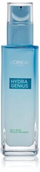 L'Oreal Paris Skincare Hydra Genius Daily Liquid Care Oil-Free Face Moisturizer for Normal to Oily Skin, Hyaluronic Acid Moisturizer for Face with Aloe Water and Hyaluronic Acid, 3.04 fl. oz.