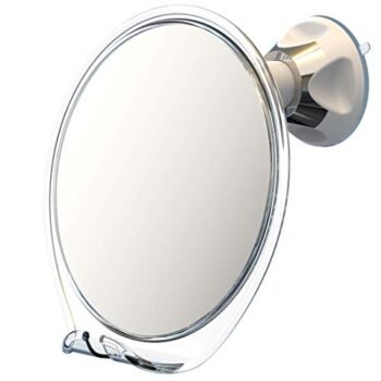 Luxo Shower Mirror, Shaving Mirror with a Razor Holder for Shower and Powerful Suction Cup - Shatterproof Shower Mirror fogless for Shaving, fogless Mirror for Shower and Tweezers (Clear)