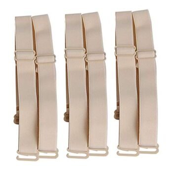Magicmode 3Pairs Bra Shoulder Strap Replacement 12mm Width Elastic Adjustable Removable Multi Color