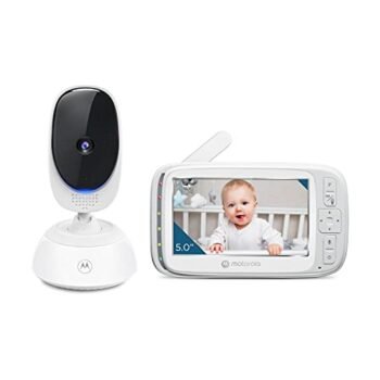 Motorola Baby Monitor - VM75 Video Baby Monitor with Camera, 1000ft Range 2.4 GHz Wireless 5" Screen, Two-Way Audio, Remote Pan, Digital Tilt, Zoom, Room Temperature Sensor, Lullabies, Night Vision