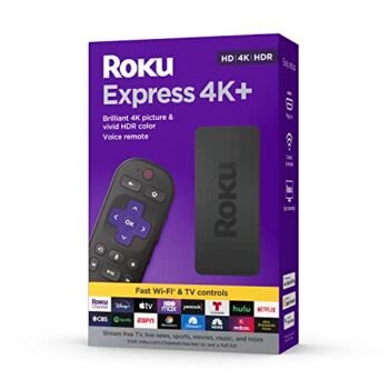 Roku Express 4K+ | Streaming Player HD/4K/HDR with Roku Voice Remote with TV Controls, Includes Premium HDMI Cable