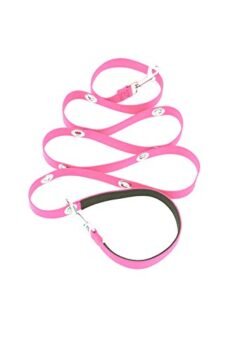 SnapLeash Hands Free Dog Leash Training Lead Double Snap Grommet Adjustable, Small 5/8" x 7.5’ Pink