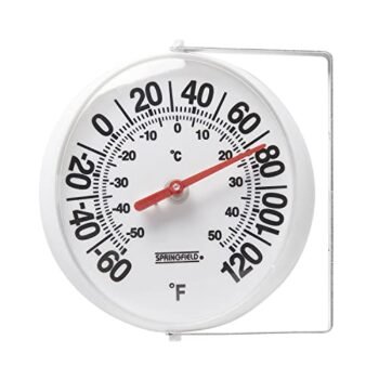 Springfield Big and Bold Thermometer with Mounting Bracket, Indoor Outdoor Thermometer with Large Numbers for Patio, Pool, and Indoor Areas