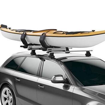 Thule Hullavator Pro Kayak Carrier - Carries 1 Kayak - Roof-Mounted - Lift-Assistance for Easy Loading and unloading - 75lb Load Capacity - Includes Straps and tie Downs