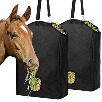 VCZONE 2 Packs Horse Hay Feeder Bag, Hay Feeder Bag with 1680D Oxford Cloth Fabric, Hanging Feeder Bag for Horse Sheep Donkeys Cattle