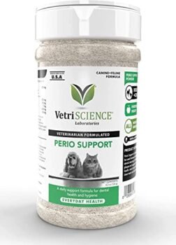 VETRISCIENCE Perio Support Teeth Cleaning Dental Powder for Dogs and Cats, Up To 192 Servings – Clinically Proven to Reduce Plaque and Tartar