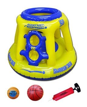Wave Runner Swoosh 360 Swimming Pool Basketball Hoop Set by WAVERUNNER - (Yellow/Blue)
