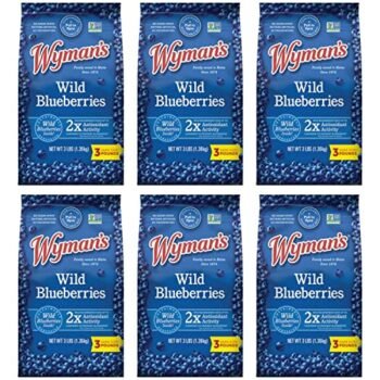 Wyman’s Frozen Wild Blueberries | No Preservatives, Non-GMO Certified | 18 Pounds Total of Fresh Frozen Fruit - 3LB per Bag (6 Pack)