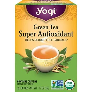 Yogi Tea - Green Tea Super Antioxidant (4 Pack) - Supports Overall Health with Licorice Root, Lemongrass, and Jasmine - Contains Caffeine - 64 Organic Green Tea Bags