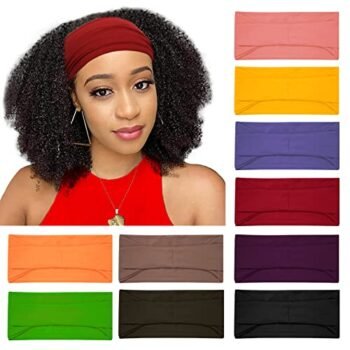 10 Pack Wide Headbands for Women Girls, Workout Yoga Running Womens Headbands Boho Hair Bands for Women's Hair, Non Slip Sweat Head Bands Thick Head Wrap Hair Wrap(Solid Headbands)