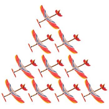 10pcs Rubber Band Powered Aircraft Airplane Model Indoor Outdoor Toys for Kids Children (Random Style)