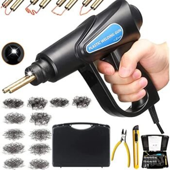 70W Hot Stapler Plastic Welding Machine Car Bumper Repair Kit,800Pcs Hot Staples,Plastic Welding Kit for Bumper Kayak Repairs with Plier/Scraper/6 types of Flat/Outside Inside Corner/Wave Staples