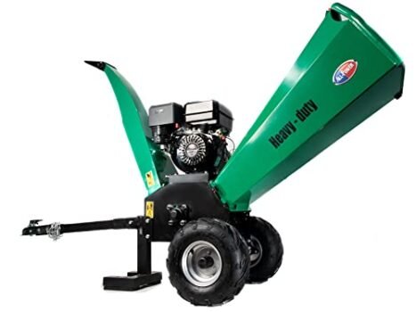 All Power America APWC420 Heavy Duty Durable Wood Chipper Shredder Mulcher-Max 6" Inch Cutting Diameter Capacity Gas Powered, 15HP 420cc, 6 inch, Green/Black