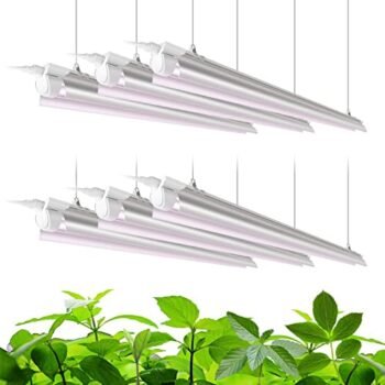 Barrina Plant Grow Light, 252W(6 x 42W, 1400W Equivalent), Full Spectrum, LED Grow Light Strips, T8 Integrated Growing Lamp Fixture, Grow Shop Light, with ON/Off Switch, 6-Pack