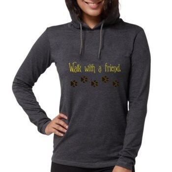 CafePress Walk With A Friend Long Sleeve T Shirt Women's T-Shirt Hoodie Heather Gray