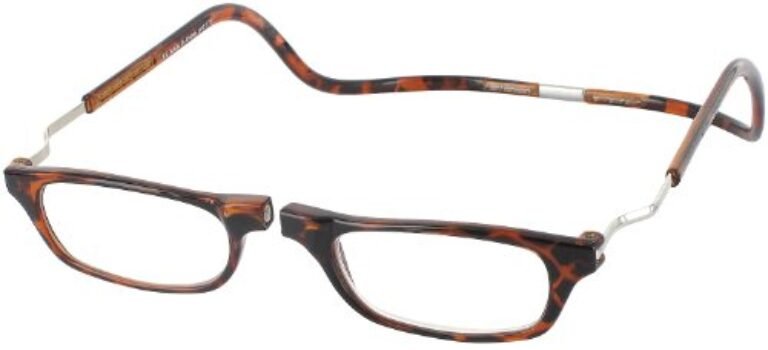CliC Magnetic Closure Reading Glasses XXL with Adjustable Headband Tortoise 2.50