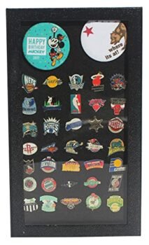 DisplayGifts Pin Display Case - Pin Collection Display Frame with 98% UV Protection for Military Medals, Beach Tags, Jewelry Pins, Insignia Ribbons, 14.75" X 8.5" Black