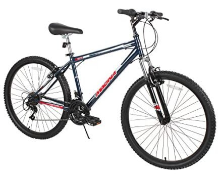 Dynacraft Hardtail Echo Ridge Mountain Bike Mens 26 Inch Wheels with 18 Speed Grip Shifters and Dual Hand Brakes In Black