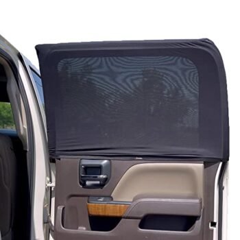 EcoNour Car Side Window Sun Shade (Pack of 2) | Stretchable & Breathable Car Window Screens for Complete Sun & Privacy Protection | Fits Most Truck, SUV and Minivan (XL 42" x 24")