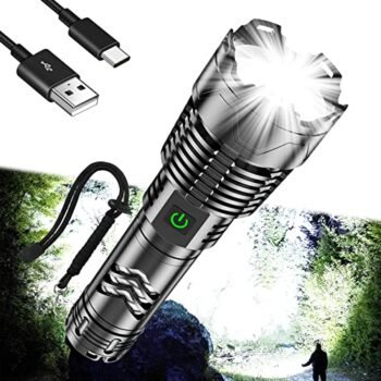 Goreit Flashlights LED High Lumens 150,000 Rechargeable, XHP160.2 Super Bright Flash Light, Brightest Flashlight High Powered, Powerful Handheld Tactical Flashlights for Emergency Camping Hiking Gift