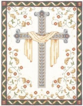 Janlynn 10235 His Cross Counted Cross Stitch Kit-8"X10" 14 Count,White