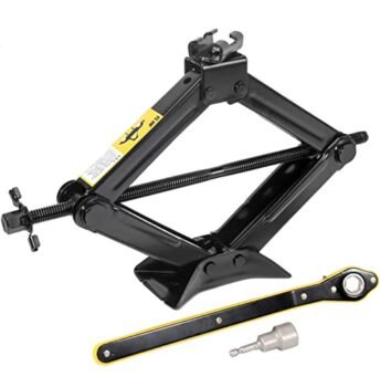 LEAD BRAND Scissor Jack is 2.0 tons(4409lbs), Labor-Saving Design, Thickened Steel Plate. It can be Used with Electric Drill, Suitable for Cars and Sports Utility Vehicles.