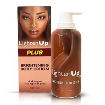 LightenUp, Skin Brightening Lotion - 13.5 Fl oz / 400ml - Hyperpigmentation Body Cream, Helps to Fade Dark Spot on: Body, Knees, Elbows, Hands, Underarms, with Jamaican Castor Oil and Shea Butter