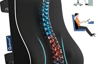 Lumbar Support Pillow for Office Chair Back Support Pillow for Car, Computer, Gaming Chair, Recliner Memory Foam Back Cushion for Back Pain Relief Improve Posture, Mesh Cover Double Adjustable Straps