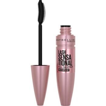 Maybelline Lash Sensational Waterproof Mascara, Lengthening and Volumizing for a Full Fan Effect,Very Black, 1 Count