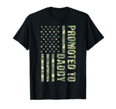 Mens Promoted To Daddy American Flag Camo Fathers Day New Dad T-Shirt