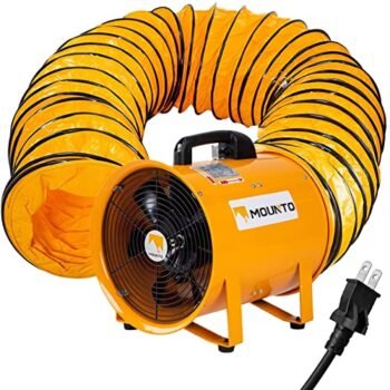 MOUNTO COMBO Heavy Duty Cylinder Fan with 25-foot Vinyl Hose (8inch)