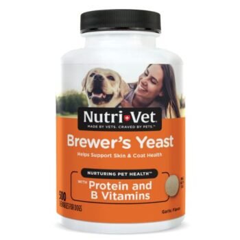 Nutri-Vet Brewer's Yeast and Garlic Chewable Tablets for Dogs | Veterinarian Formulated to Support the Immune System and a Healthy Skin & Coat | 500 Chewable Tablets
