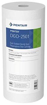 Pentair Pentek DGD-2501 Big Blue Sediment Water Filter, 10-Inch, Whole House Heavy Duty Dual-Gradient Density Spun Polypropylene Replacement Filter Cartridge, 10" x 4.5", 1 Micron