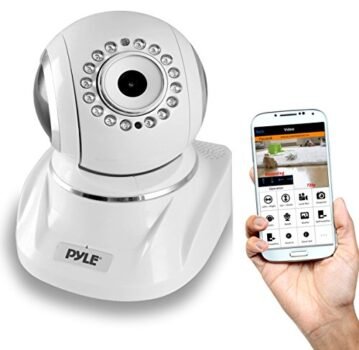 Pyle Indoor Wireless IP Camera - HD 1080p Network Security Surveillance Home Monitor System - Motion Detection, Night Vision, PTZ, 2 Way Audio, iPhone Android Mobile App - PC WiFi Access - PIPCAMHD82
