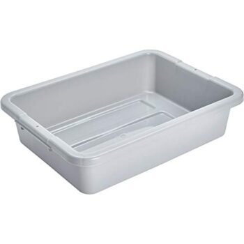 Rubbermaid Commercial Products Standard Bus/Utility Box, 4.625-Gallon, Gray, Plastic, Heavy Duty Plastic Restaurant Tub/Dish Washing Box for Kitchen Organization/Storage