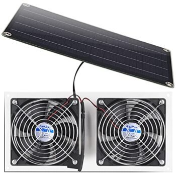 Solar Panel Fan Kit, AntPay 10W Weatherproof Dual Fan with 11Ft/3.5m Cable for Small Chicken Coops, Greenhouses, Sheds,Pet Houses, Window Exhaust