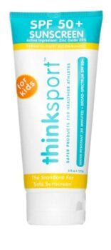 Thinksport Kids SPF 50+ Mineral Sunscreen – Safe, Natural Sunblock for Children - Water Resistant Sun Cream – Broad Spectrum UVA/UVB Sun Protection – Vegan, Reef Friendly Sun Lotion, 6oz