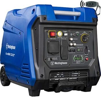 Westinghouse 4500 Peak Watt Super Quiet Portable Inverter Generator, Remote Electric Start with Auto Choke, Wheel & Handle Kit, RV Ready, Gas Powered, Parallel Capable