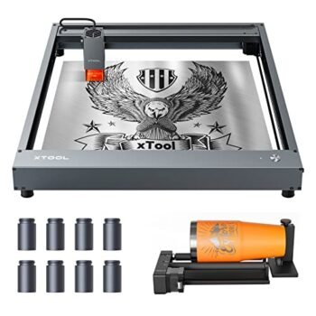 xTool D1 Laser Engraver with Rotary, 10W Higher Accuracy Laser Cutter, 60W Laser Cutting Machine, Laser Cutter and Engraver Machine, Laser Engraver for Wood and Metal, 17'' x 16''