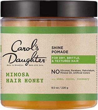 Carol's Daughter Mimosa Hair Honey Shine Pomade For Curly, Damaged, Natural Hair - Hair Gel Moisturizer with Shea Butter, Rosemary, & Cocoa Butter to Help Edge Control, Styling, & Dry Scalp - 8 fl oz
