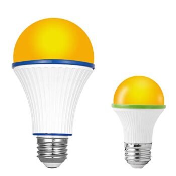KINUR Sleep aid Light Bulb, Blue Light Blocking Amber Color A15 3 Watt-25 Watt Equivalent Low watt Light Bulbs for Healthy Sleep and Baby Nursery Light 2 Pack