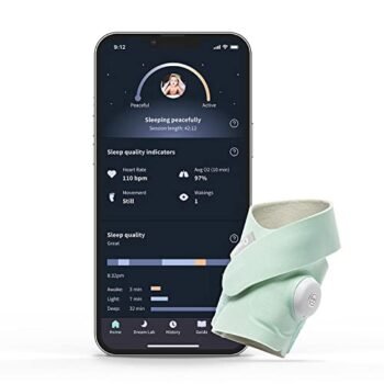 Owlet Dream Sock - Smart Baby Monitor View Heart Rate and Average Oxygen O2 as Sleep Quality Indicators. Wakings, Movement, and Sleep State. Digital Sleep Coach and Sleep Assist Prompts - Mint