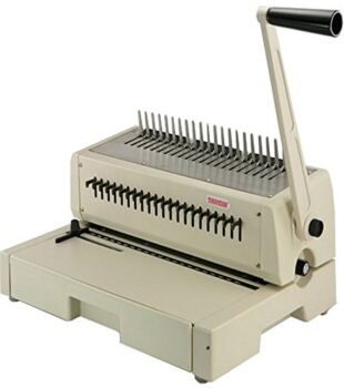 Tamerica 210PB Manual Comb Binding Machine, 20 Sheets Max. Punch Capacity, 425 Sheets Max. Bind Capacity, Adjustable Punch Depth Margin Control, Max. Punch Length 12" with Open Throat