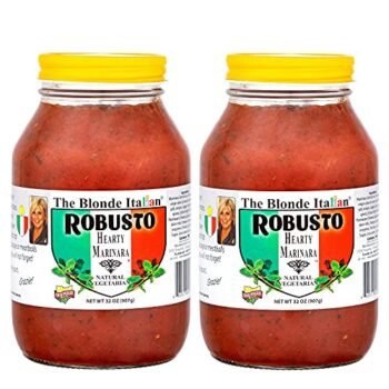 The Blonde Italian Robusto Hearty Marinara Sauce (2 Pack) | Vegetarian Italian Pasta and Pizza Sauce for Cooking Spaghetti and Dipping | Natural Tomato Sauce Made in USA, 32oz Jars