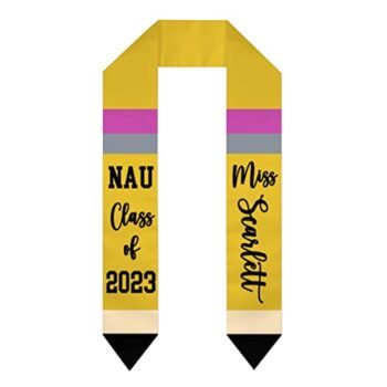 Unisex Custom Teacher Graduation Stole Pencil Shaped Double-Sided Graduation Stole Class of 2023 72" Long College Students Graduation Sash Gifts for Men Women